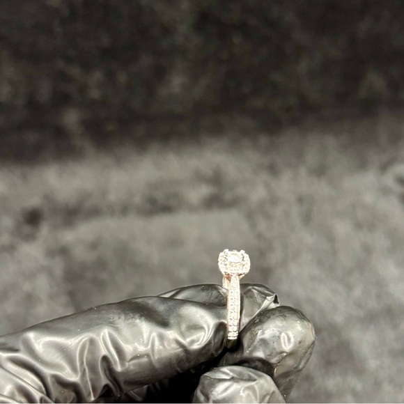 Zales Diamond Cushion Frame Engagement Ring in 10K Two-Tone Gold Size 6.5 - Picture 13 of 17